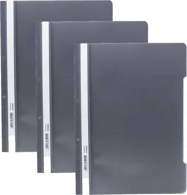 Dosar sina A4 PP, perforat gri inchis, Herlitz, 50 buc/set